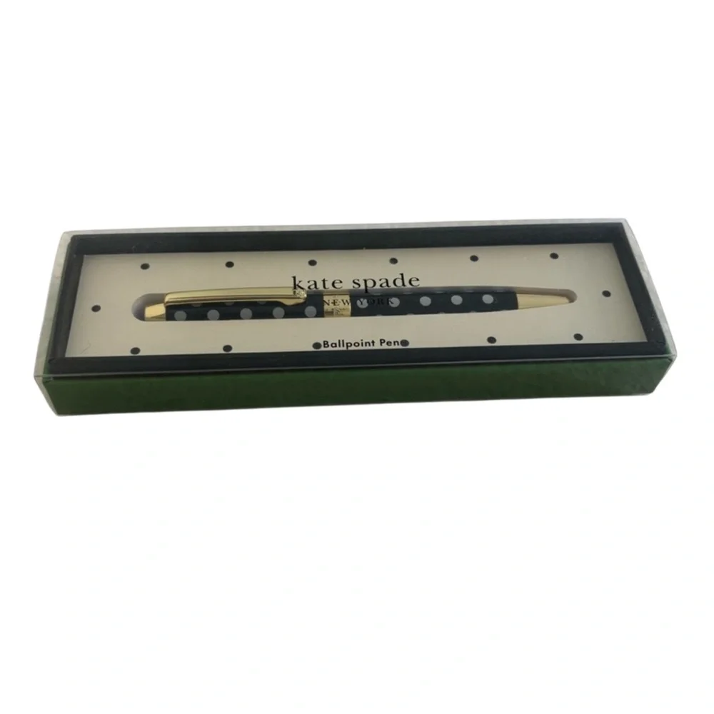 ♠️ kate spade ♠️ To-Do list Ball point pen Black White polka dot NIB
